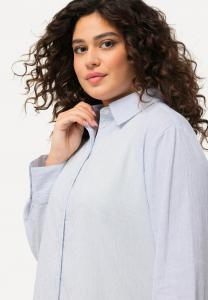 Блузка на пуговицах PINSTRIPED LONG SLEEVE BUTTON Ulla Popken, светло-голубой