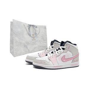 Jordan Эйр 1 Свит Пинк Лав Трейс устойчивые к истиранию винтажные баскетбольные кроссовки унисекс светло-коричневый розовый - светло-коричневый розовый, цвет Light Coffee Pink