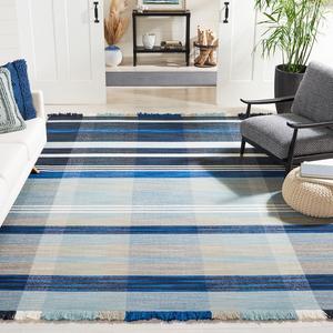 Ковер SAFAVIEH, 244 x 305 см, Striped Kilim Collection Navy/Charcoal STK703N плоского плетения премиум шерсть для гостиной столовой спальни