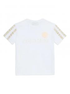 Футболка с вышитым логотипом Roberto Cavalli Junior, белый