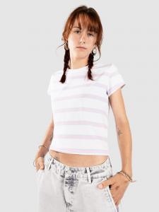 Футболка Urban Classics Stripe Cropped T-Shirt, white/girlypink