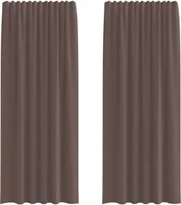 Шторы из вуали с язычком сверху, 2 шт., коричневые vidaXL