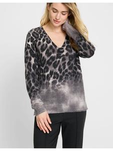 Вязаный свитер цвета Темный сланец-меланж Olsen