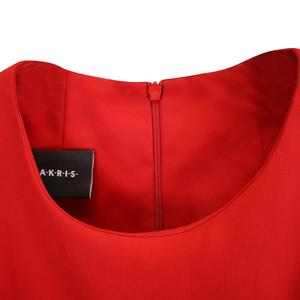 Плиссированное платье миди без рукавов Akris (красный хлопок), красный