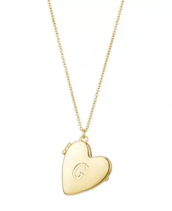 Золотое ожерелье с инициалом в виде сердца Adornia, gold-g