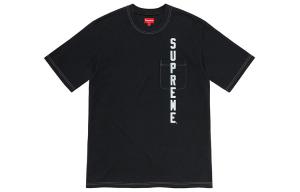 Футболка Supreme Contrast Stitch Pocket, черный