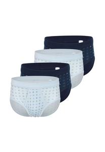 Спортивные трусы / трусы в упаковке из 4 шт Cotton Essentials в тонкую рубчику SCHIESSER, цвет Dunkelblau / Hellblau