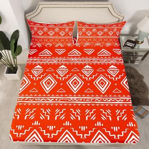 Erosebridal Богемский комплект постельного белья Western Aztec в стиле фермерского дома, экзотический этнический принт, оранжево-белый, Multi 22
