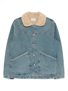 Джинсовая куртка с воротником из овчины Amish, синий