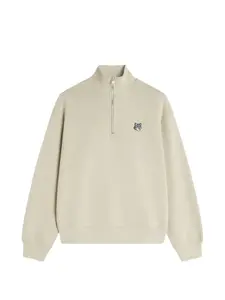 Свитшот с логотипом на молнии Maison Kitsune, бежевый