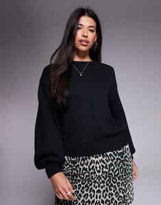 Принцесса Полли Хармони, свободный свитер с рукавами-фонариками, черный цвет