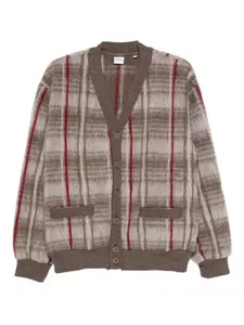 Кардиган из шерсти в клетку Aspesi, нейтральный