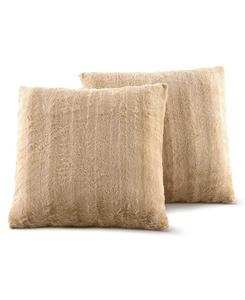 Комплект из двух декоративных подушек из искусственного меха, 20 x 20 дюймов. Cheer Collection, Sand