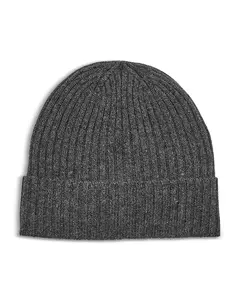 Кашемировая шапка в рубчик с отворотом - эксклюзив The Men'S Store At Bloomingdale'S, серый