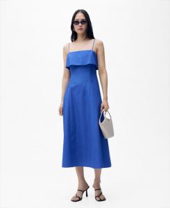 Женское хлопковое платье-клеш MANGO, Blue