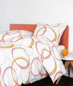 Комплект постельного белья Janine Design Mako-Soft Seersucker TANGO 20135, цвет: оранжевый/коралловый, размер: 155x220 + 80x80 см Original Janine