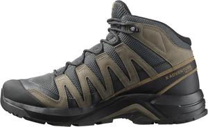 Кроссовки для треккинга Salomon Men's X-Adventure Recon Mid Gore-Tex, водонепроницаемые, для стабильности на сложных маршрутах и походов в любую погоду, Asphalt/Falcon/Coyote Brown