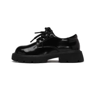 Износостойкие и легкие низкие детские кожаные туфли для детей Satchi, черный