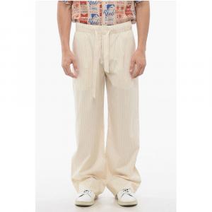 Полосатые хлопковые брюки TEKLA с кулиской на талии Birkenstock, Beige