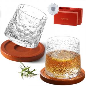 Бокалы для виски KAWASIMAYA, [Premium Box With Shopping Bag]Solid Color Rotating Whiskey Drinkware-Pair Cups Set Style C