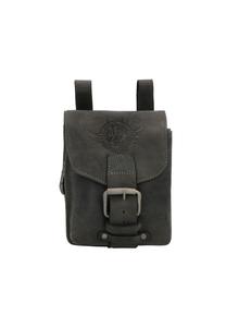 Винтажная кожаная поясная сумка 15 см Green Burry, цвет Charcoal