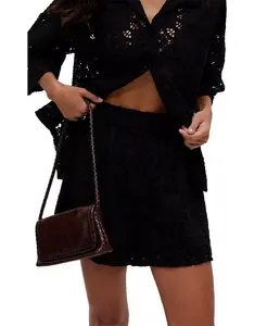 Женские шорты Shell All Over Broderie Anglaise Raffya, черный