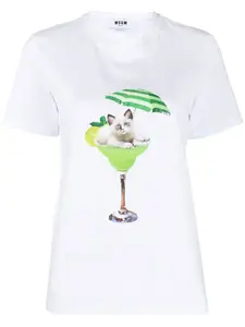 Футболка с графичным принтом MSGM, белый