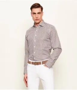 Рубашка с отрезанным краем slim fit Oscar Jacobson, коричневый