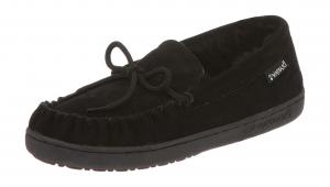 Тапочки BEARPAW Mens Moc II Wide из овчины и замши, черный