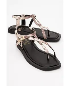 Моргана Кожаные Сандалии-танга для женщин Forever & Always Shoes, коричневый