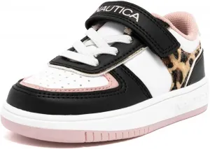 Кроссовки Nautica для девочек с регулируемым ремешком и эластичными банджи-ремешками | Удобная повседневная обувь (малыши/дети младшего возраста), леопардовый принт