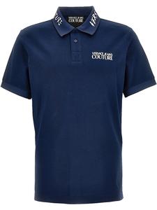 Versace Jeans Couture рубашка поло с вышитым логотипом, синий