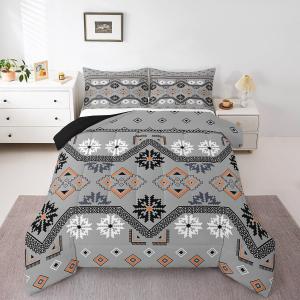 Erosebridal Богемский комплект постельного белья в полоску для взрослых женщин в стиле бохо-готик, серый омбре, античный викторианский барокко, Grey