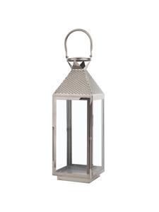 Beliani Фонарь BALI серебристого цвета - (Ш) 18 x (В) 55 x (Д) 18 см