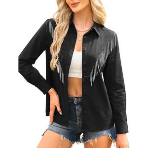 Женская рубашка с бахромой и пайетками в стиле вестерн Inspire Chic