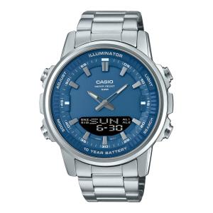 Унисекс часы Casio AMW-880D-2A1V с жидкокристаллическим и аналоговым двойным дисплеем синие