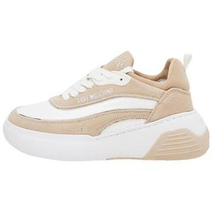 Низкие повседневные туфли женские золотистые LOVE MOSCHINO