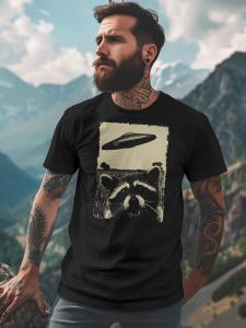 Рубашка Neverless Ufo Waschbär, черный