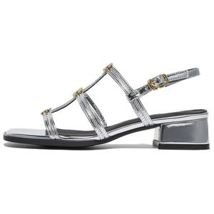 Римские сандалии на среднем каблуке женские BASTO, Dark Brown