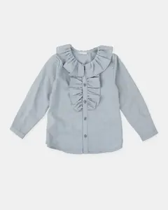 Детская блузка с рюшами, фарфорового цвета Tutto Piccolo