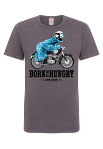 Футболка Logoshirt Sesamstrasse Krümelmonster Motorrad, серый
