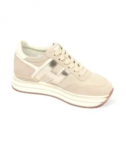 Кроссовки на платформе среднего размера Hogan, бежевый