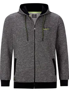 Толстовка с капюшоном на молнии Jan Vanderstorm Zip-Up Hoodie Rumolt, цвет black/mottled black