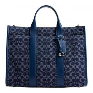 COACH Джинсовая сумка-шоппер с телячьей кожей