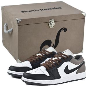 Jordan Баскетбольные кроссовки Air 1 с антискользящим износостойким верхом, винтажные, унисекс, черно-коричневые