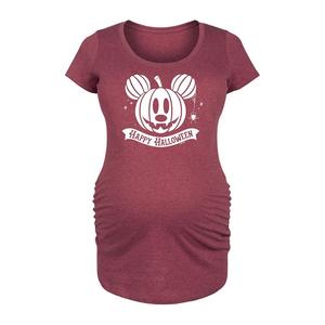 Футболка Disney's Mickey Mouse Maternity Happy Halloween с рисунком тыквы, цвет Heather Dark Red