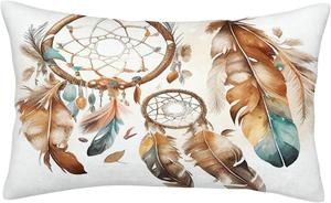 Generic Декоративная наволочка с акварельным принтом перьев Multicolor 5