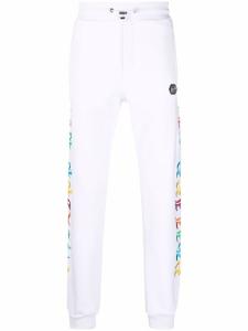 Philipp Plein спортивные брюки Gothic Plein с логотипом, белый
