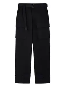 Брюки с карманами и поясом Sacai, черный