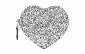 COACH Женский кошелек для монет и карт из телячьей кожи серебристого цвета